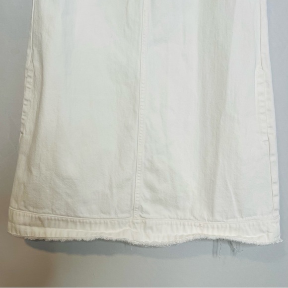 J. Crew White Cotton Frayed Hem Sleeveless Denim Dress. Size 12. - Picture 6 of 13